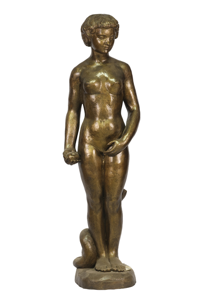 Full-Length Stone Thrower bronze sculpture by Nikolas
